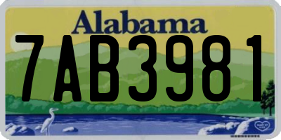 AL license plate 7AB3981