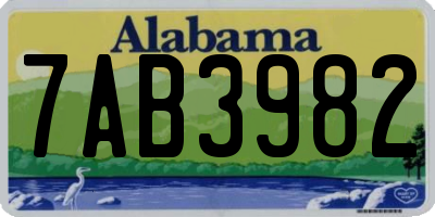 AL license plate 7AB3982
