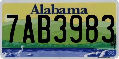 AL license plate 7AB3983