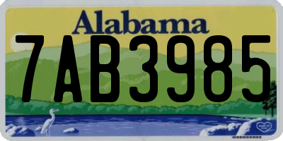 AL license plate 7AB3985