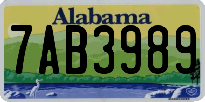 AL license plate 7AB3989
