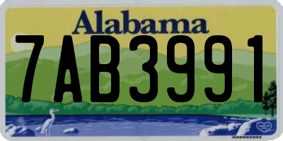 AL license plate 7AB3991