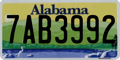 AL license plate 7AB3992