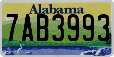 AL license plate 7AB3993