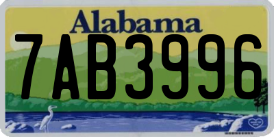 AL license plate 7AB3996