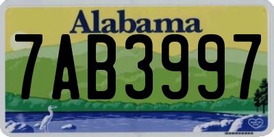 AL license plate 7AB3997