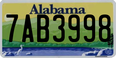 AL license plate 7AB3998