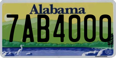 AL license plate 7AB4000