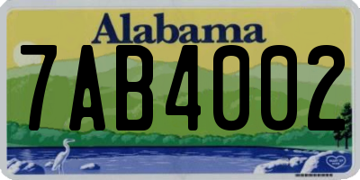 AL license plate 7AB4002