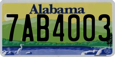 AL license plate 7AB4003