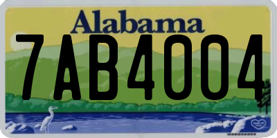 AL license plate 7AB4004