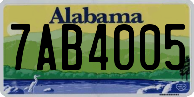 AL license plate 7AB4005