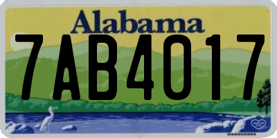AL license plate 7AB4017