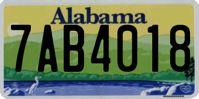 AL license plate 7AB4018