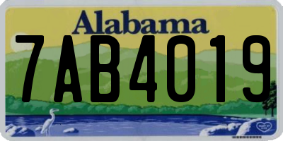 AL license plate 7AB4019