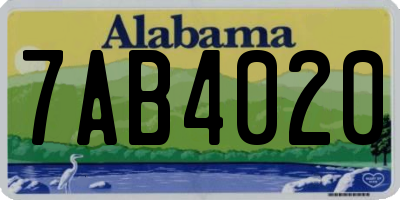 AL license plate 7AB4020