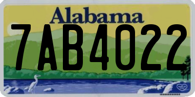 AL license plate 7AB4022