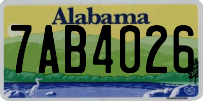 AL license plate 7AB4026