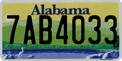 AL license plate 7AB4033