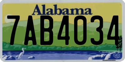 AL license plate 7AB4034