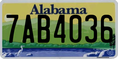 AL license plate 7AB4036