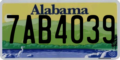 AL license plate 7AB4039