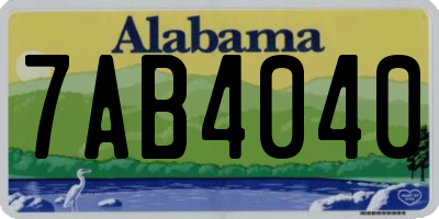 AL license plate 7AB4040