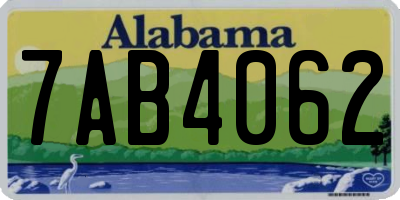 AL license plate 7AB4062