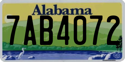 AL license plate 7AB4072