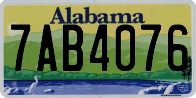 AL license plate 7AB4076