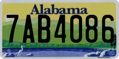 AL license plate 7AB4086