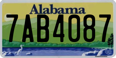 AL license plate 7AB4087