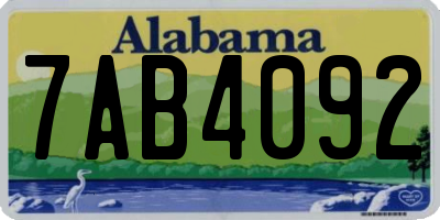 AL license plate 7AB4092