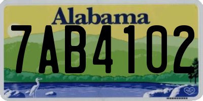 AL license plate 7AB4102
