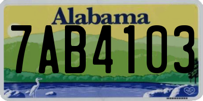 AL license plate 7AB4103