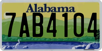 AL license plate 7AB4104
