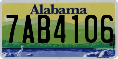 AL license plate 7AB4106