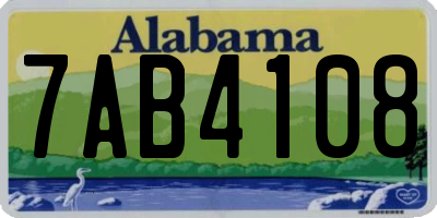 AL license plate 7AB4108