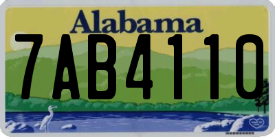 AL license plate 7AB4110