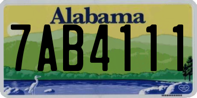 AL license plate 7AB4111