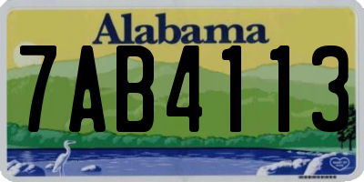 AL license plate 7AB4113