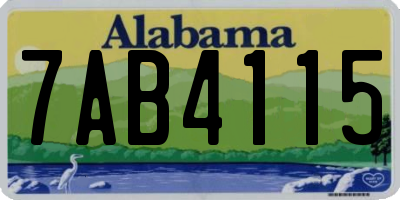 AL license plate 7AB4115