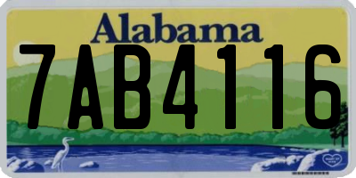 AL license plate 7AB4116