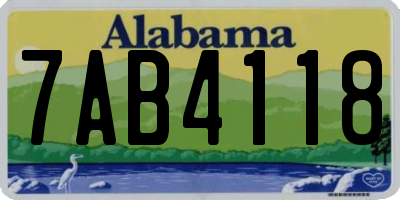 AL license plate 7AB4118