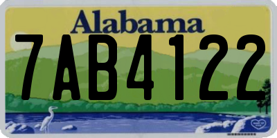 AL license plate 7AB4122
