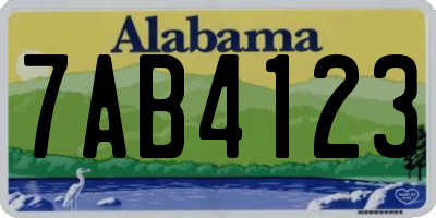 AL license plate 7AB4123