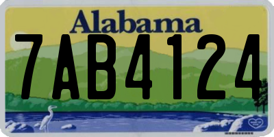 AL license plate 7AB4124