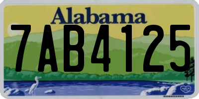 AL license plate 7AB4125