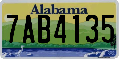 AL license plate 7AB4135