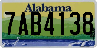 AL license plate 7AB4138